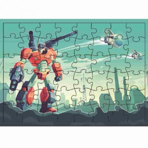Puzzle Factory Manufactures Fun & Educational Animal 48 Piece Jigsaw Puzzle cum Vibrant High-Contrast Colores JS48-4