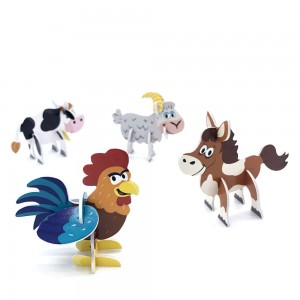 Ontwerp en produksie van unieke en hoë speelwaarde promosiespeelgoed 3D legkaart diere geskenke speelgoed P0211
