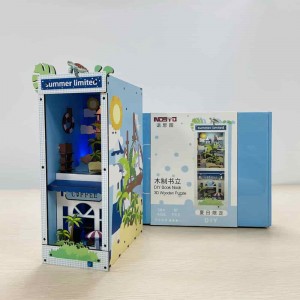 Дерев'яний 3D-пазл Bookend DIY Book Nook Shelf Insert Decor Wooden 3D Puzzle Model Building Kit L0303P