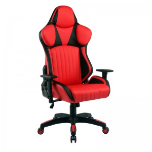2021. gada jauna dizaina sarkans un melns PU E-Sport spēļu krēsls