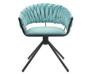 Wygodne krzesło z aksamitną poduszką, krzesło do negocjacji w hotelu, krzesło rekreacyjne z kutym żelaznym wspornikiem
