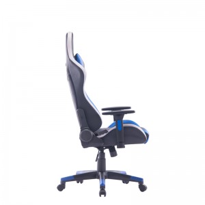 LED светло, ергономски дизајн ротирачки стол за лежење, прилагодлив потпирач за рака PU кожен стол за компјутер со висока задна канцеларија