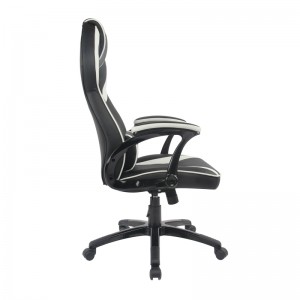 OEM/ODM herná stolička Videoherná stolička Počítačové LED osvetlenie Herné kreslo v pretekárskom štýle Kožená kancelárska stolička s vysokým operadlom s vankúšom (čierna/biela)