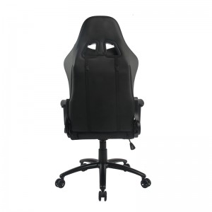 Δημοφιλή Full Black PU RGB καρέκλα παιχνιδιών με μαξιλάρι προσκέφαλου και οσφυϊκό μαξιλάρι