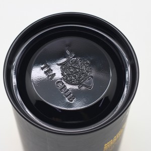 Te-kaffe metallender runde papprørbeholder