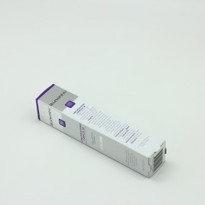 Kosmetikprodukte Verpackung Faltschachtel Silberpapier Rückseite UV-Beschichtung
