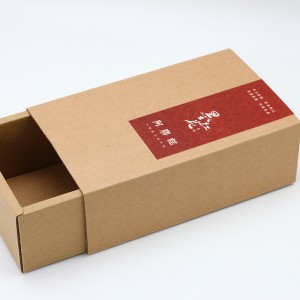 Гофрированная крафт-бумага Раздвижная коробка для двух частей упаковки носков