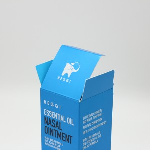 Logo Timbul Kotak Karton Lipat Kertas Perak Biodegradasi