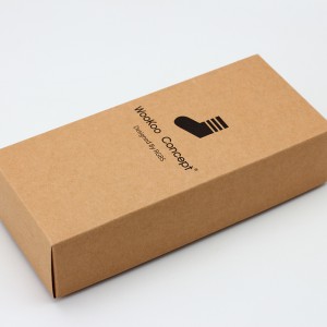 Черен печат Правоъгълна кутия от крафт хартия Опаковка от 2 части чорапи