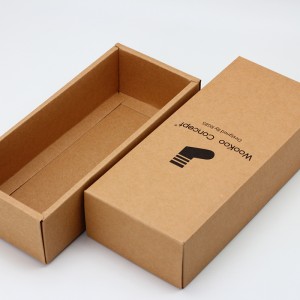 Scatola di carta kraft rettangulu stampata nera Imballaggio di calzini di 2 pezzi