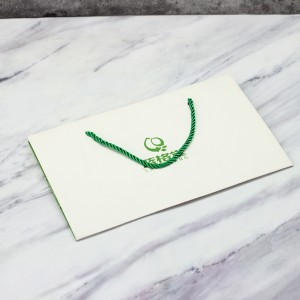 Bolsa de papel revestido impresa de tamaño personalizado con logotipo verde con asa