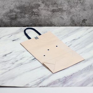 क्राफ्ट पेपर हँडलसह इको-फ्रेंडली सानुकूल आकाराची मुद्रित क्राफ्ट पेपर बॅग