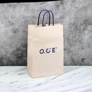 Eco-Friendly Customized Size Printed Kraft Paper Bag With Kraft Paper Handle