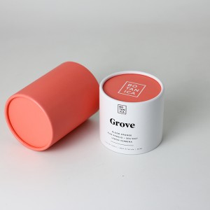 Embalaje de cilindro de papel de sal marina de tubo de papel Kraft de color naranja de 2 piezas