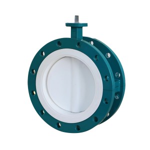 PTFE Fully lined flange butterfly valve