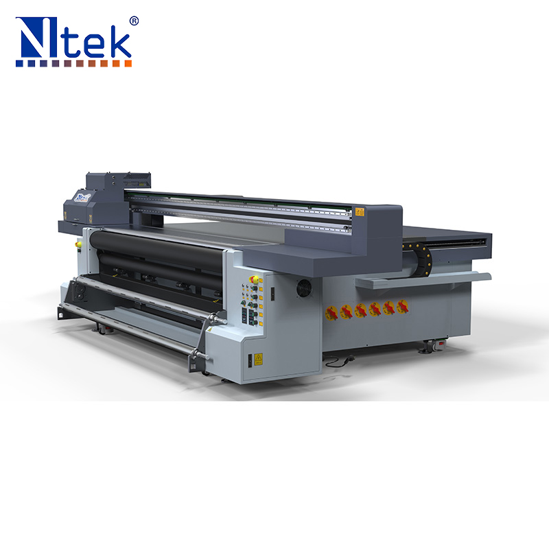 Ntek YC2513R Flatbed a Roll zu Roll Machine UV Digital Printer