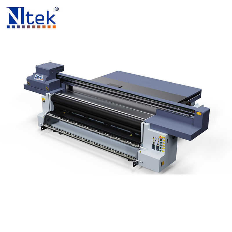 Ntek YC2513R Flatbed a Roll zu Roll Machine UV Digital Printer