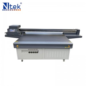 2.5 * 1.3m UV Led Flatbed Printer sareng G5 Printhead CMYK Lc Lm W sareng V
