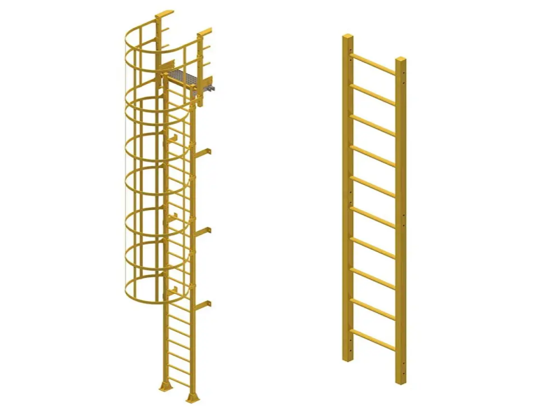 Industrial Fixed FRP GRP Safety Ladder and Cage