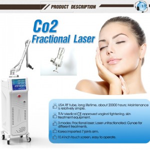 Varna frakcijska laserska oprema za CO2, 40 W laserski stroj za obnavljanje površine kože