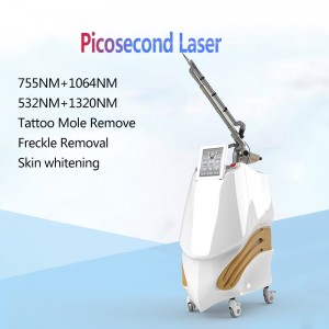 Vinnige aflewering vir China unieke ontwerp laser tatoeëring verwydering masjien spikkel verwydering Picosecond laser masjien