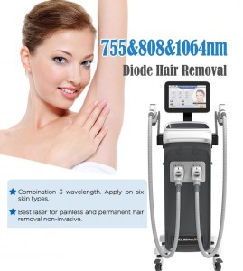 705 808 1064NM Double Handles Laser Hair Removal Machine