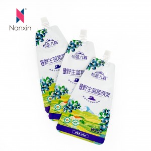 Bpa-Free Packaging Recyclable Spouted Sua Blueberry Jelly Oomi Gaogao taga ato ma Spout Pepa Fa'a'ai Laiti