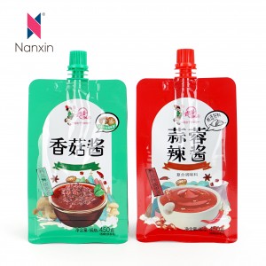 Custom nga Aluminum Foil Printing Fruit/Vegetable Juice Liquid Food Beverage Pouch Water Bag Drink Pouches Bag Stand Up Spout