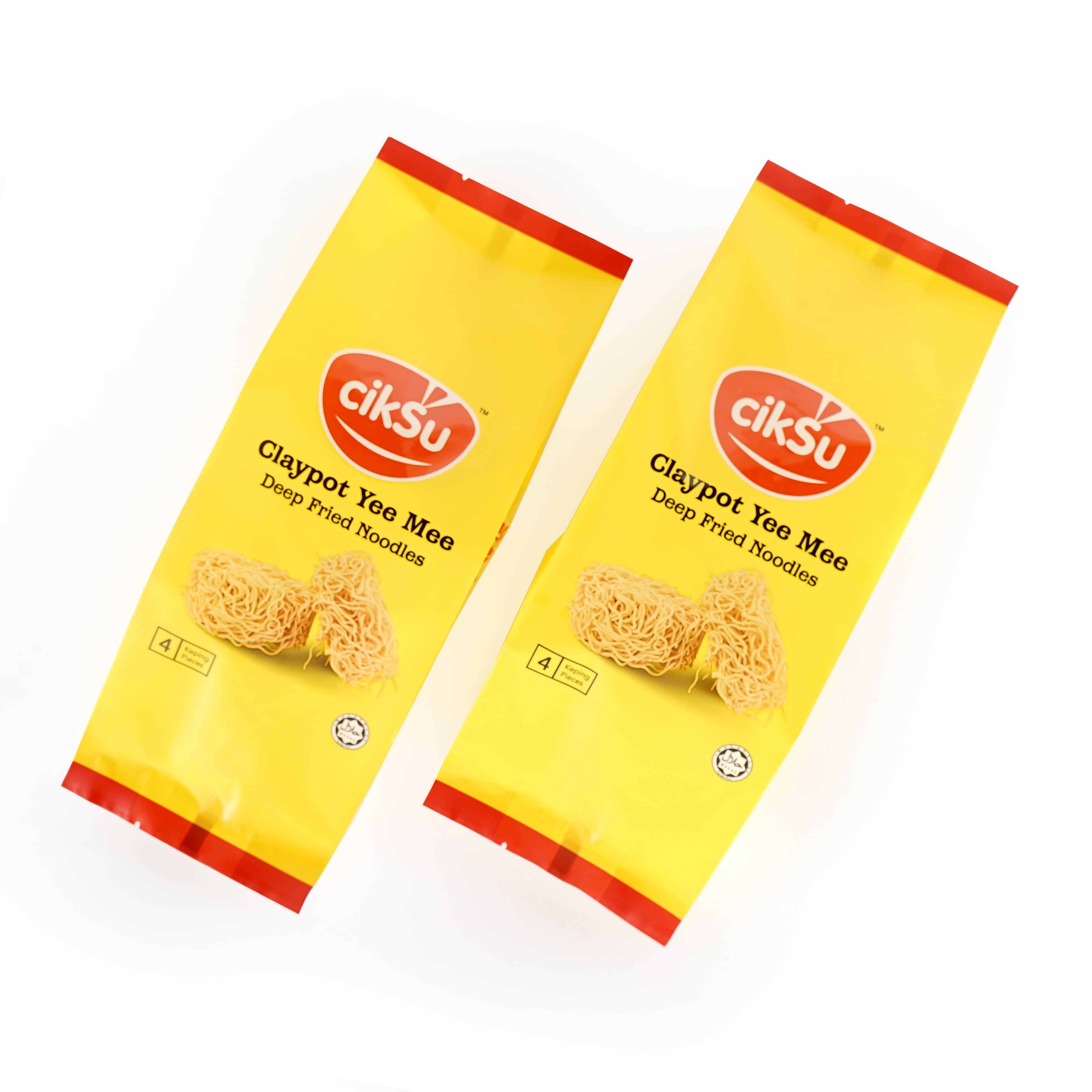 Xwarinê Noodles Pasta Packaging Transparent Side Gusset Bag Bi Pace