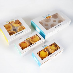 Cup Cake Macaron Tart Pencuci mulut Kotak Tart Telur Portugis Dengan Penutup Jelas
