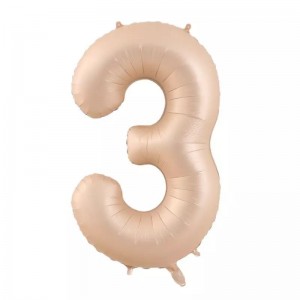 Moqapi o Mocha 40Inch Helium Float Cream White Caramel Color Digital Foil Balloon Birthday Wedding Party Decoration Number Balloons Factory wholesale