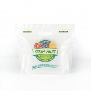 Atsistokite skaidrus skaidrus vynuogių citrina obuolių pomidorų morkų žemės ūkis daržovių vaisių pakavimo maišelis su skylute