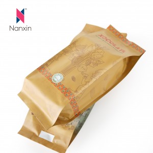 Aukščiausios kokybės plastikinis šoninis įdėklas kavos pakavimo maišelis su vožtuvu kavos pupelėms