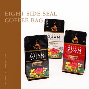 Kavos pupelių kvadratinė pakuotė Kavos maišeliai Dugno plastikiniai maišeliai
