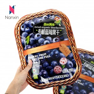 Bolsa de plástico laminada con cremallera resellable de arándanos, frambuesas y fresas congeladas con forma de plástico con logotipo impreso personalizado