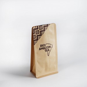 Τετράγωνη βάση με λίπος με επένδυση από φύλλο αλουμινίου καφέ χάρτινες σακούλες Kraft Grade τροφίμων με ρολό