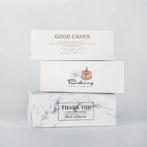 Mažos baltos stalčiaus kepyklėlės šokoladinės Macaron tortų ritininės popierinės dėžutės, skirtos pyragų gabalėliams