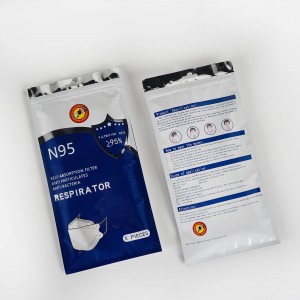 एल्युमिनियम फॉयल पीपीई Kn95 3 साइड सीलिंग मास्क पैकेज बैग