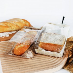 Mažas baltas plokščias dugnas maisto pakavimas sausainių bagetų pakavimas rudas sumuštinių duona kraftpopierinis maišelis su skaidriu langu