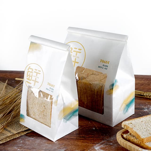 Beg Kertas Makanan Kalis Minyak Roti Dengan Tingkap