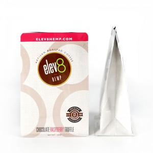 Sachets zip-lock d'emballage de sac de café de papier d'emballage blanc avec du papier d'aluminium