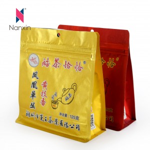 Гаряча продажна пластикова друкована золота плівка з плоским дном Китайський чайний металевий мішок для упаковки харчових продуктів 500 г