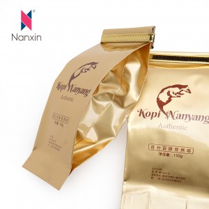 Biorazgradive aluminijske plastične tvorničke plastične vrećice za zrna kave s prilagođenim tiskanim aluminijem Vrećica za pakiranje kave s ventilom i patentnim zatvaračem