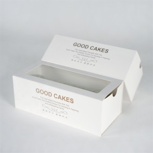 Mažos baltos stalčiaus kepyklėlės šokoladinės Macaron tortų ritininės popierinės dėžutės, skirtos pyragų gabalėliams