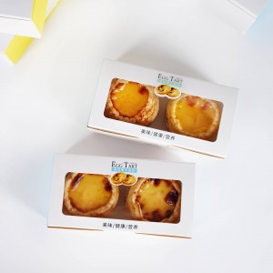 Cup Cake Macaron Tart Pencuci mulut Kotak Tart Telur Portugis Dengan Penutup Jelas