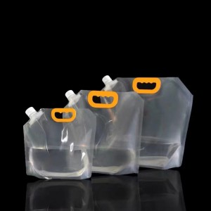 Plastikinis sulankstomas 1,5 l 2,5 l 3 l 5 l skaidrus stovimas nešiojamas laikymo pakavimas vandens nešiklio maišelis su snapeliu