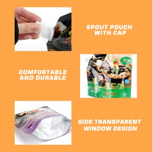 Puré personalizado, gelatina, jugo, bebida, comida desechable para niños, bolsa de pie, boquilla, bolsa de embalaje de plástico con logotipos