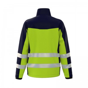 OEM mens Hi-vis safety jacket Hi visiblity working jacket with 3M reflective tape around body and arms