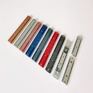 16 mm tvådelade färgglada glidskenor i aluminium