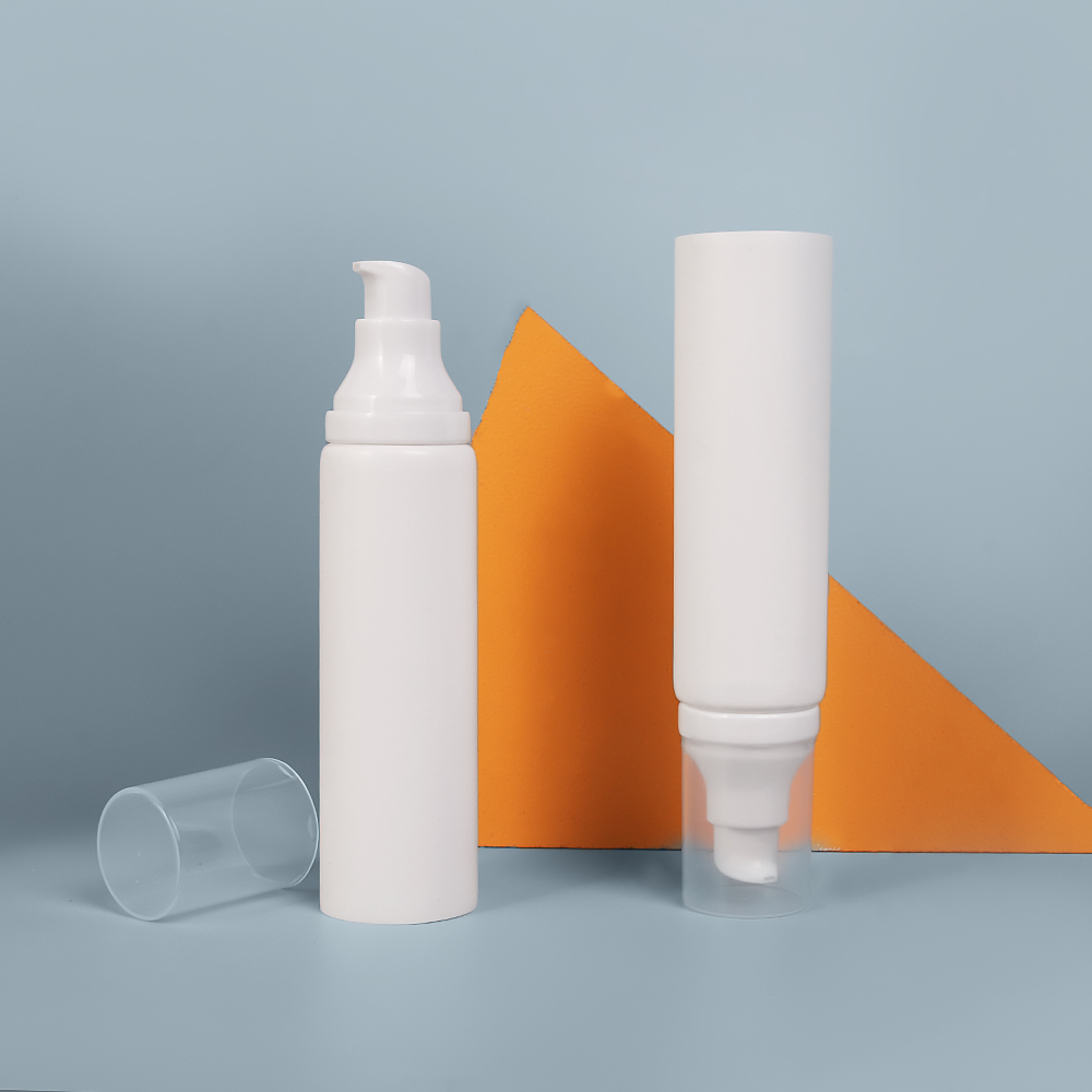 Luxury plastic empty skin care packaging PE hoses cream airless pump tube 1.7oz 50ml